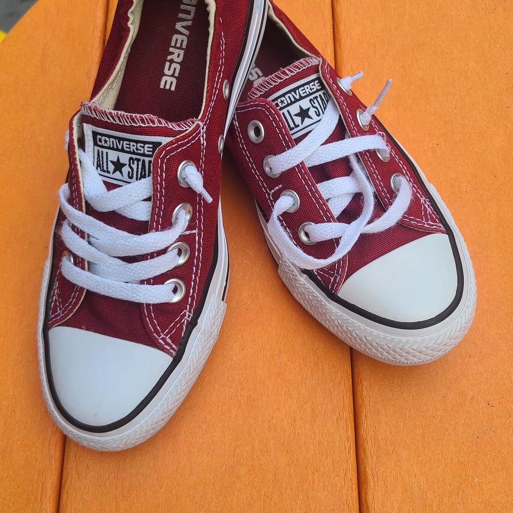 Converse Red Low-Top Sneakers with White Accents